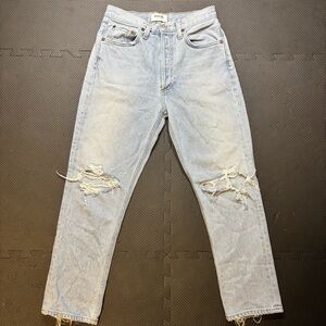 AGOLDE Riley High Rise Straight Crop Jeans Distressed Womens Size 26